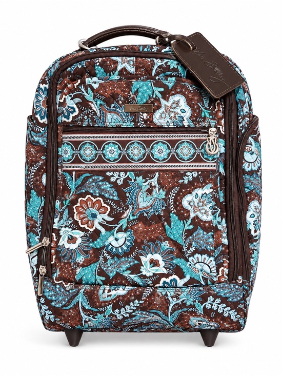 Vera Bradley Handbags - Vera Bradley | Brown and Teal Floral Rolling Carry-On